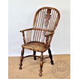 A 19th century style ash and elm Windsor chair, with solid seat,
