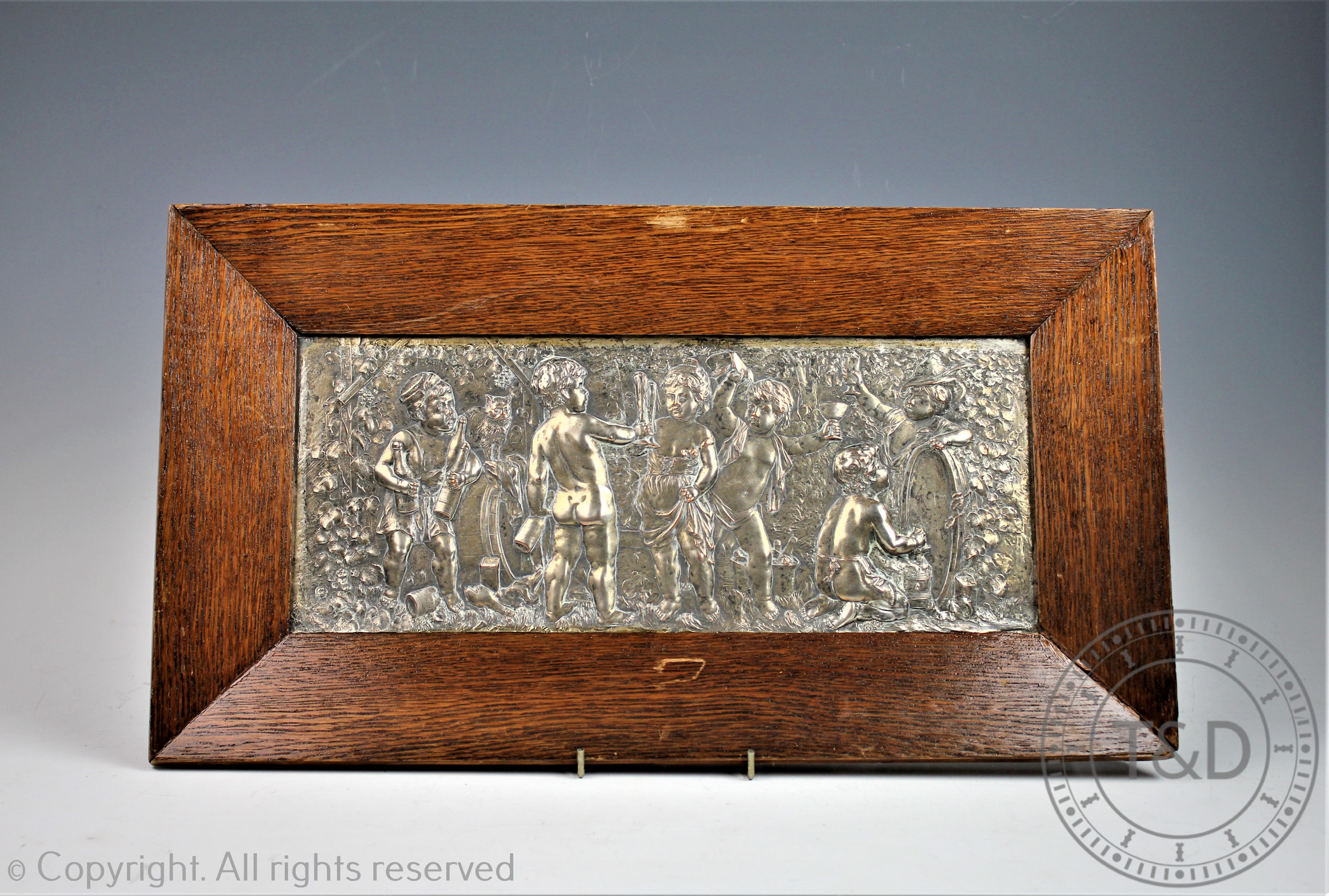 A pair of French silver plated plaques, late 19th/early 20th century, - Image 3 of 4