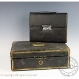 A 19th century leather dispatch box,