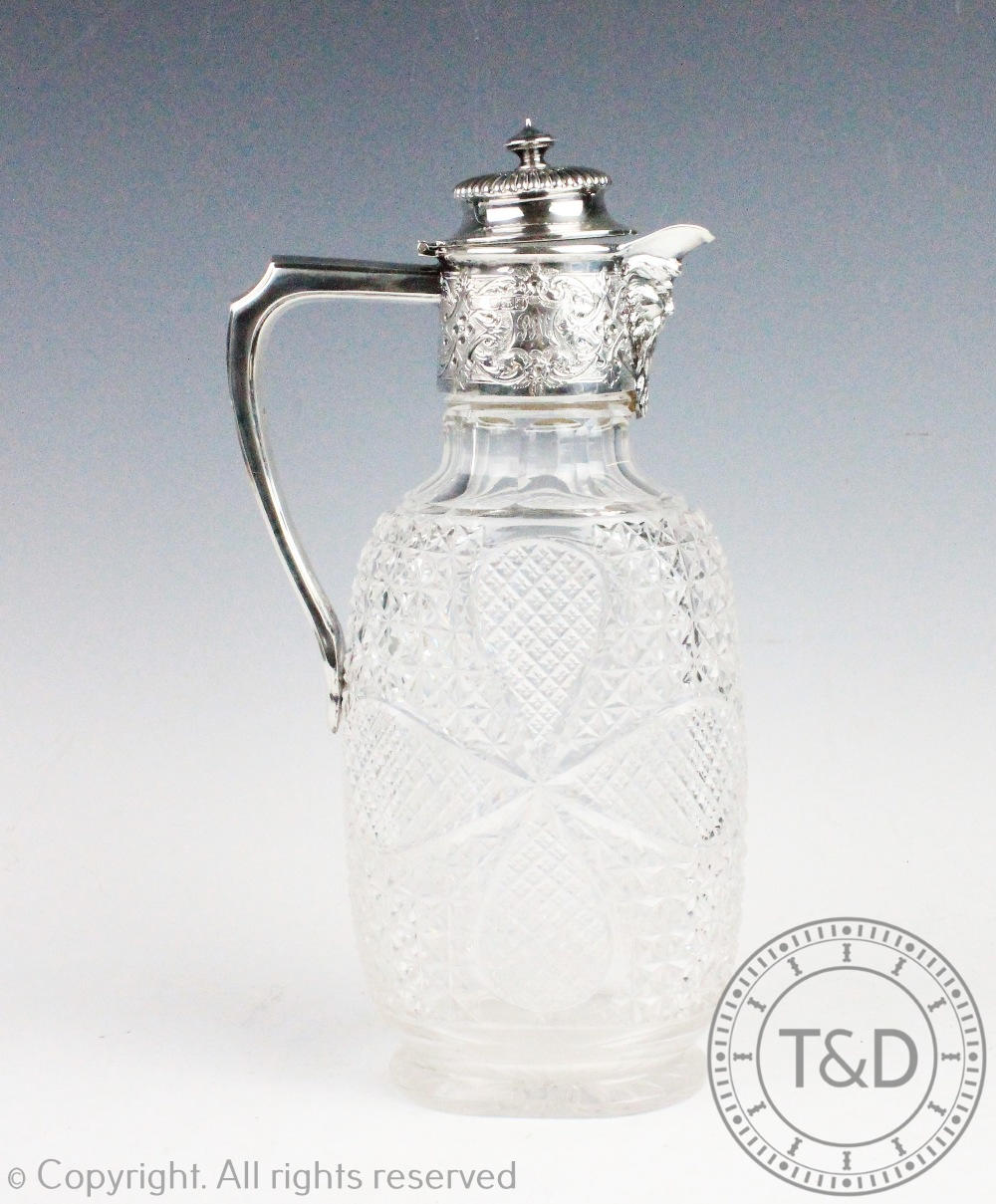 A Victorian silver mounted claret jug Fenton Brothers Ltd, Sheffield 1898,