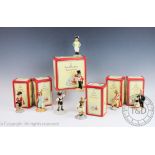 Eight Royal Doulton Bunnykins, comprising; Tyrolean Dancer DB242 signed in gilt to base,