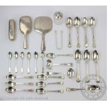 A selection of assorted silver to include six William IV fiddle pattern teaspoons, London 1831,