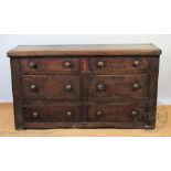A rustic oak dresser base / long chest constructed from 18th century timbers,