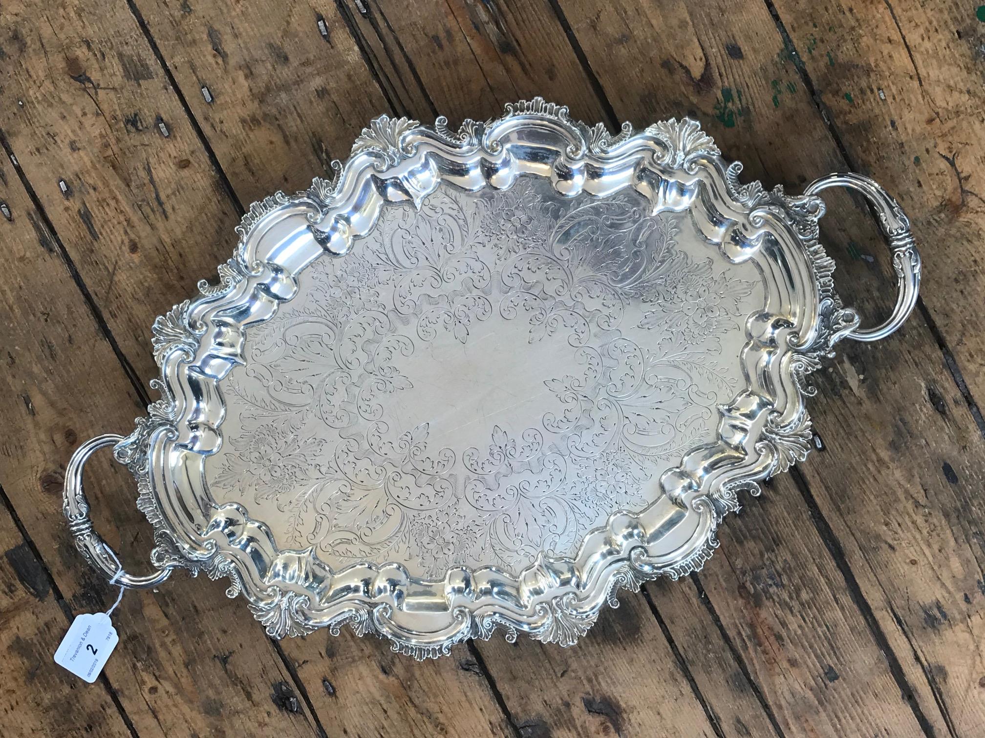 A silver two handled tray Barker Brothers, Birmingham 1901, - Image 7 of 9