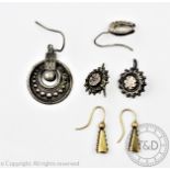 An assortment of Victorian earrings,