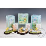 Three Royal Doulton Winnie the Pooh Collection tableux groups,