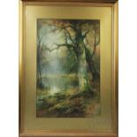 Thomas Tayler Ireland, Watercolour, Woodland scene, Signed, 52cm x 33.