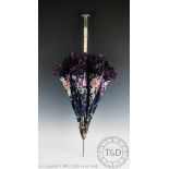 A mother of pearl and silver mounted parasol handle, London 1929,