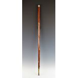 An American silver topped walking cane, the tip stamped 'James Peckham, Columbia, S. C.