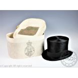A Christy's London top hat, within Christy's box with retailers label for Harlock,
