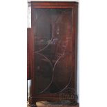 A modern George III style mahogany corner cabinet, with one astragal glazed door, on bracket feet,