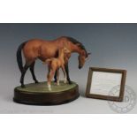 A Royal Worcester Prince's Grace and Foal, modelled by Doris Lindner,