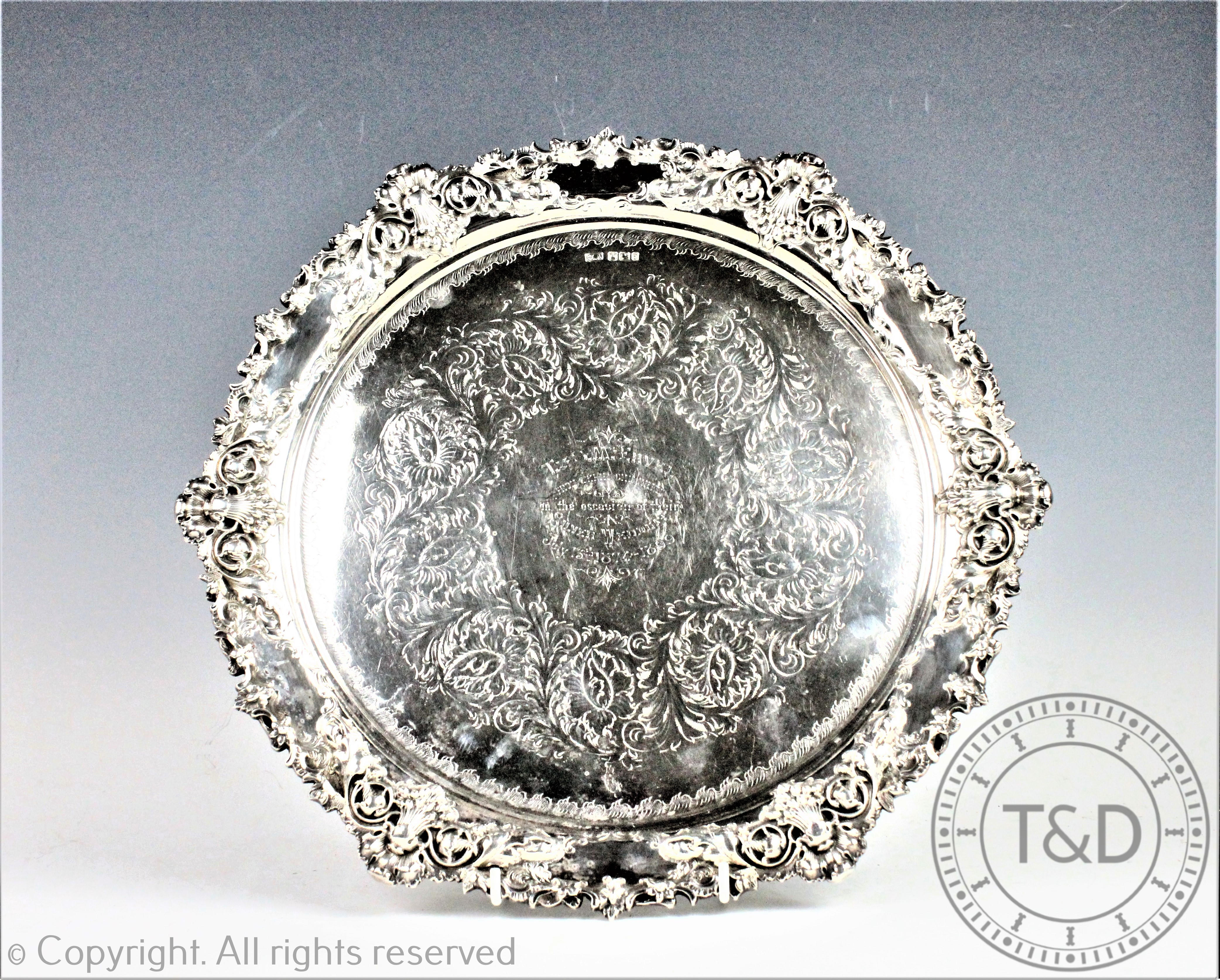 A silver salver, Atkin Brothers, Sheffield 1898,