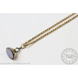 A 9ct gold rope twist chain, of uniform link and with bolt ring clasp,
