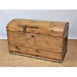 A 19th century style pine dome top blanket chest / trunk,