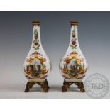 A pair of 20th century Dresden style vases,