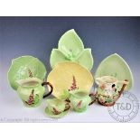 A selection of Carlton Ware to include fox glove and apple blossom examples,