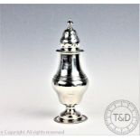 An Edwardian large silver sugar caster, R & S Garrard & Co, London 1908, of baluster shape,