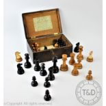 A British Chess Company No 3 chess set, of Staunton type, with weighted pieces,
