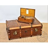 An Edwardian golden oak tool box, with internal label 'Oak tool chest No 3', 41cm long,