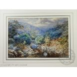 Manner of James Elliott, Pair of late 19th century watercolours, Mountain scenes in Wales,