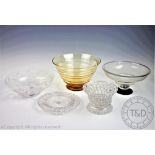 A 19th century Stourbridge pierced glass bowl and stand, of flared form, the bowl 10.