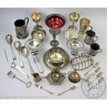 Assorted silver plate to include; a pair of miniature tazza's,