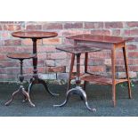 A 19th century mahogany circular occasional table, with dished top, on tripod base, 70xm H x 50.