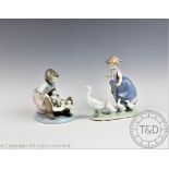 Two Lladro groups, comprising Girl with Kittens impressed 5784, 15cm high,