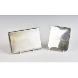 A silver cigarette case S J Rose & Son, London 1950, of rectangular form with engine turned detail,