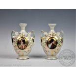 A pair of German Gebrueder Heubach porcelain vases,