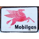 A large Mobilgas enamel advertising sign,