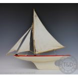 A Star Productions model 'Ocean Star' pond yacht, white painted hull and a single mast,