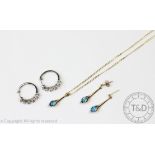A suite of topaz and diamond set jewellery,