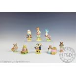 Eight Beswick Beatrix Potter figures comprising; Jemima Puddleduck, Tailor of Gloucester,