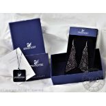 A pair of Swarovski crystal set drop earrings,