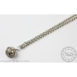 A silver belcher link chain, with lobster clasp, 76cm long overall,