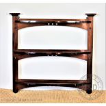 A 1920's mahogany three tier plate rack / hall hat rack, with hints of Art Deco,