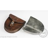 A James Dixon and Sons silver plated combination hunting hip flask and sandwich tin,