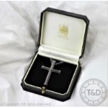 A Stephen Webster Rayman Rayskin textured Gothic silver cross, 'SW' London 2005,