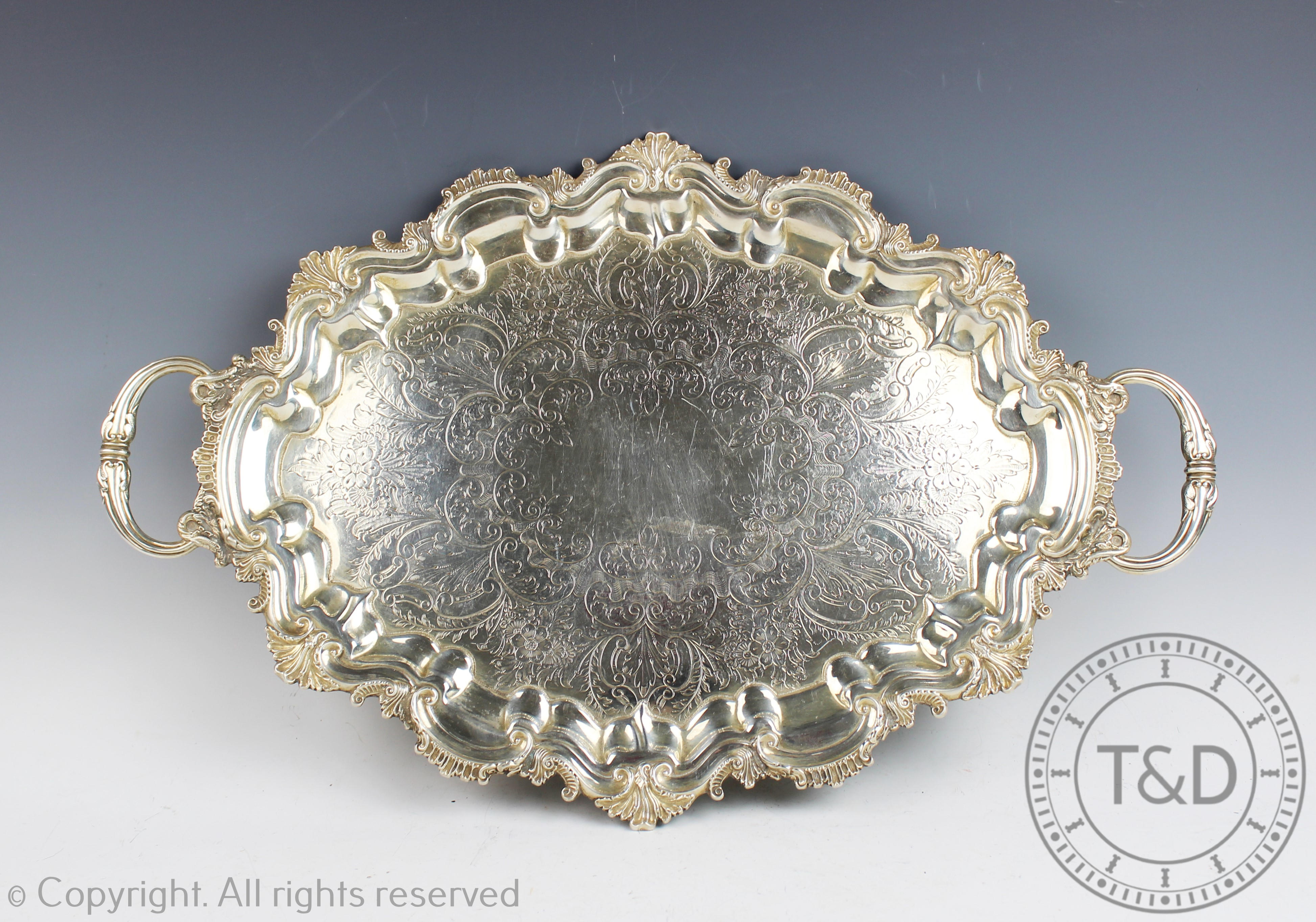 A silver two handled tray Barker Brothers, Birmingham 1901,