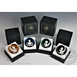 A set of of four Baccarat Royal Cameo paperweights, comprising; Queen Elizabeth II,