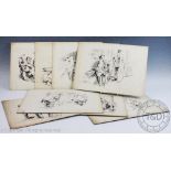 Herbert Samuel "Bert" Thomas (1883-1966), Eight pen and ink cartoons on card,