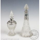 An Edwardian silver mounted perfume bottle Levi and Salaman, Birmingham 1907,