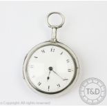 An unusual George III silver pair cased pocket watch, Chester 1806,
