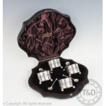 A cased set of four Victorian silver salts Atkin Brothers, Sheffield 1892,
