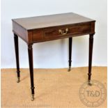 A 19th century style mahogany side table, with single drawer, on turned legs,