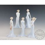 Five Coalport Silhouettes collection figurines, all 1993 comprising; Philippa 7 of 93,
