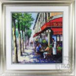 Tony Rome, Pastel, French cafe scene, Signed, 50.5cm x 50.