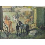 Felicity Anne Smith - 20th century, Oil on canvas, Horse Trials, Label verso, 55.